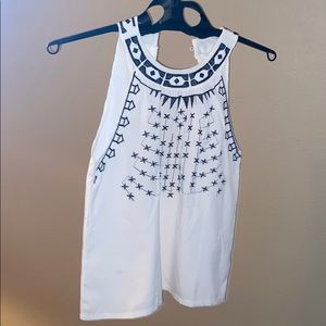 navy & white tank-top